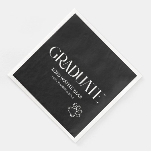 Dog Graduation Party Pet Photo Black & White (コーナー)