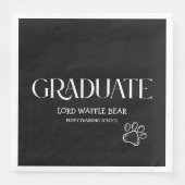 Dog Graduation Party Pet Photo Black & White (正面)