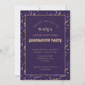 Dog Graduation with Pet Photo Invitation Deep Plum 招待状 (裏面)