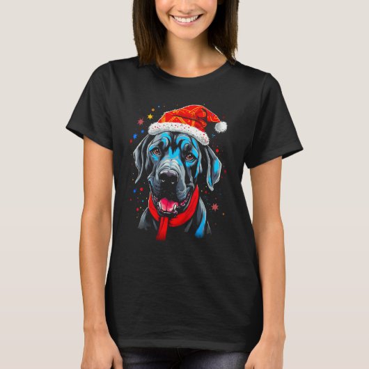 Dog Great Dane Christmas Tシャツ (正面)