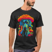 Dog Great Dane Psychedelic Mushroom Tシャツ (正面)