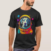Dog Great Dane Space Astronaut Science Tシャツ (正面)