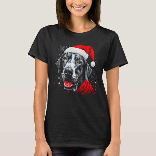 Dog Great Dane Xmas Tシャツ (正面)