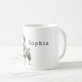 Dog Green Sweater Christmas コーヒーマグカップ (正面右)