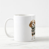Dog Green Sweater Christmas コーヒーマグカップ (左)