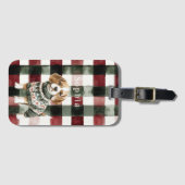 Dog Green Sweater Christmas ラゲッジタグ (正面横)