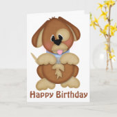 Dog Greeting Cardからのハッピーバースデー カード (黄色い花)