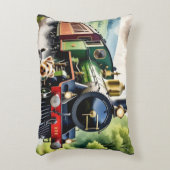 Dog Greeting steam train アクセントクッション (正面(垂直))