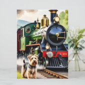 Dog Greeting steam train カード (スタンド正面)