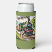 Dog Greeting steam train スリム缶クーラー (Seltzer裏面)