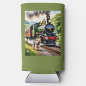 Dog Greeting steam train スリム缶クーラー (裏面)