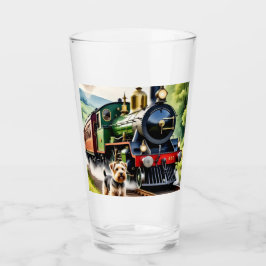 Dog Greeting steam train タンブラーグラス