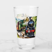 Dog Greeting steam train タンブラーグラス (裏面)