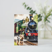Dog Greeting steam train ポストカード (スタンド正面)