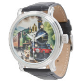 Dog Greeting steam train 腕時計 (アングル)