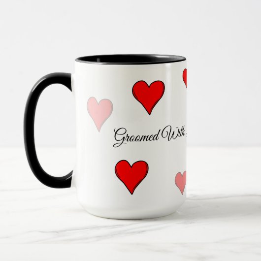 Dog groomed with Love mug マグカップ (左)