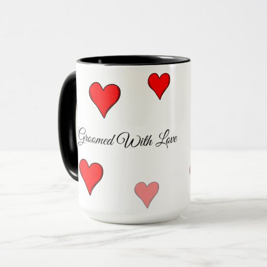 Dog groomed with Love mug マグカップ (正面左)
