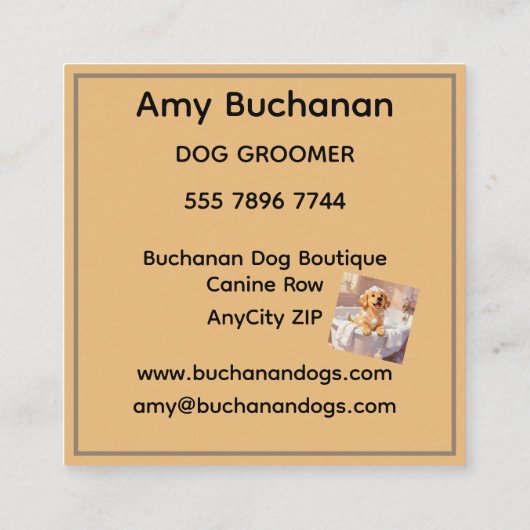 Dog Groomer Business Card スクエア名刺 (裏面)