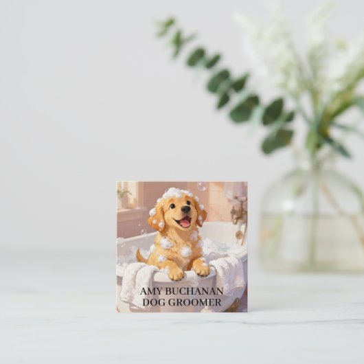 Dog Groomer Business Card スクエア名刺 (スタンド正面)