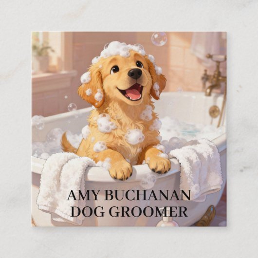 Dog Groomer Business Card スクエア名刺 (正面)