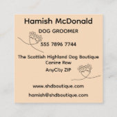 Dog Groomer Business Card スクエア名刺 (裏面)