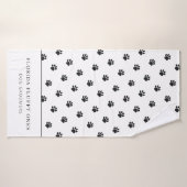 Dog Groomer Business Paw Print Pattern Bath Towel バスタオル (バスタオル)