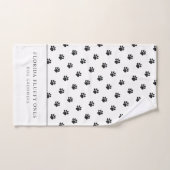 Dog Groomer Business Paw Print Pattern Hand Towel ハンドタオル (ハンドタオル)