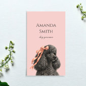 Dog Groomer Cute Poodle Pink Blush Business Card 名刺