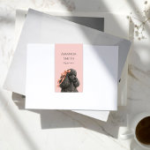 Dog Groomer Cute Poodle Pink Blush Business Card 名刺