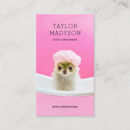 Dog Groomer Pampered Puppy Business Card 名刺