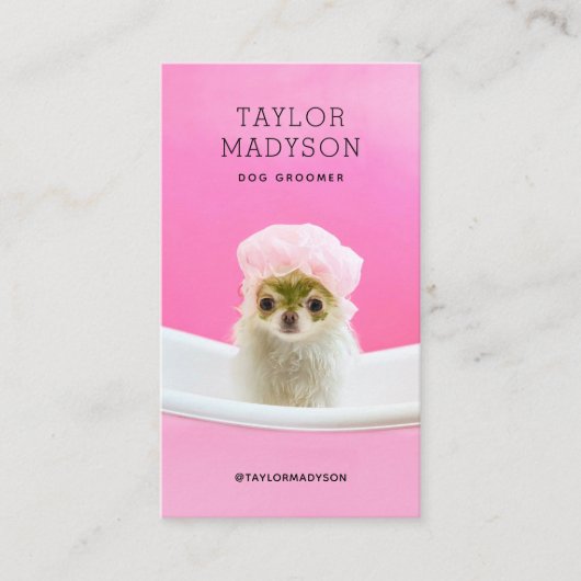 Dog Groomer Pampered Puppy Business Card 名刺 (正面)