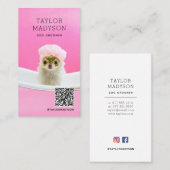 Dog Groomer Pampered Puppy QR Code Business Card 名刺 (正面/裏面)
