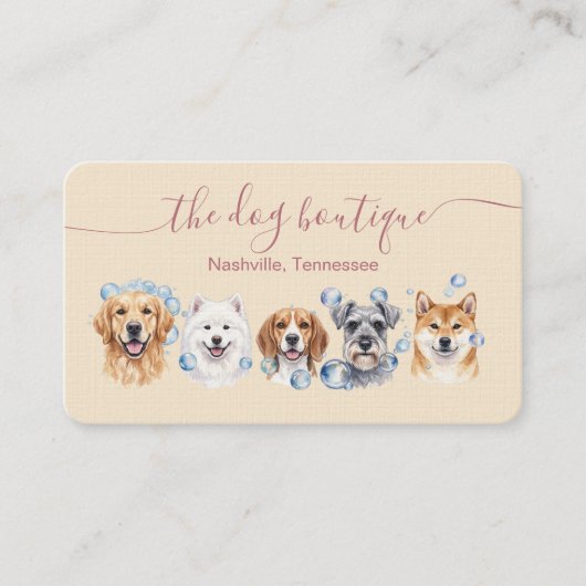 Dog Groomer Pet Salon Professional Services 名刺 (正面)