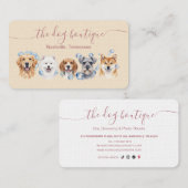 Dog Groomer Pet Salon Professional Services 名刺 (正面/裏面)