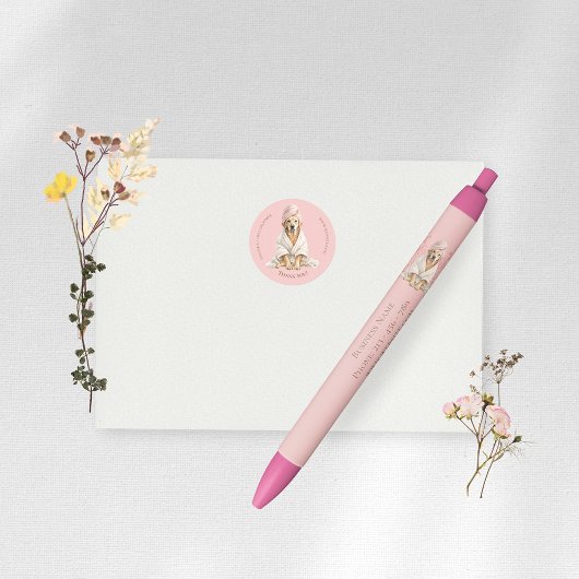 Dog Groomer Spa Cute Lab Personalized Pen 青ボールペン