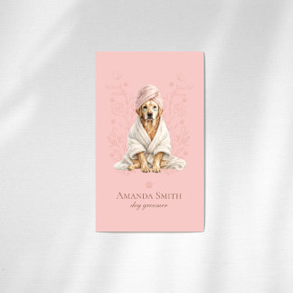 Dog Groomer Spa Cute Paw Labrador Business Card 名刺
