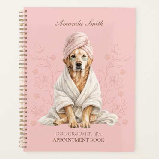 Dog Groomer Spa Personalized Appoitment Notebook プランナー手帳 (正面)