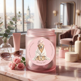 Dog Groomer Spa Personalized Thank You Stickers ラウンドシール