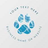 Dog Groomer Wash Water Paws Prints Promotional ウィンドウサイン (シート)