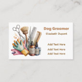 Dog Groomer Watercolor 名刺 (正面)
