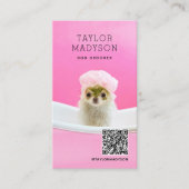 Dog Grooming Boutique Pampered Puppy QR Code 名刺 (正面)