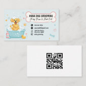 Dog grooming Boutique Pet Cute Puppy script 名刺 (正面/裏面)