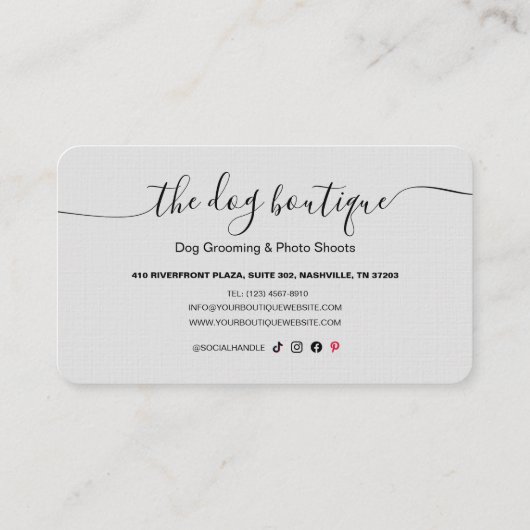 Dog Grooming Business Card  名刺 (裏面)