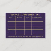 Dog Grooming Business Card Deep Plum & Gold 名刺 (裏面)