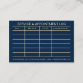 Dog Grooming Business Card Oxford Blue & Gold 名刺 (裏面)