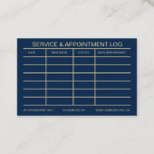 Dog Grooming Business Card Oxford Blue & Gold 名刺 (裏面)