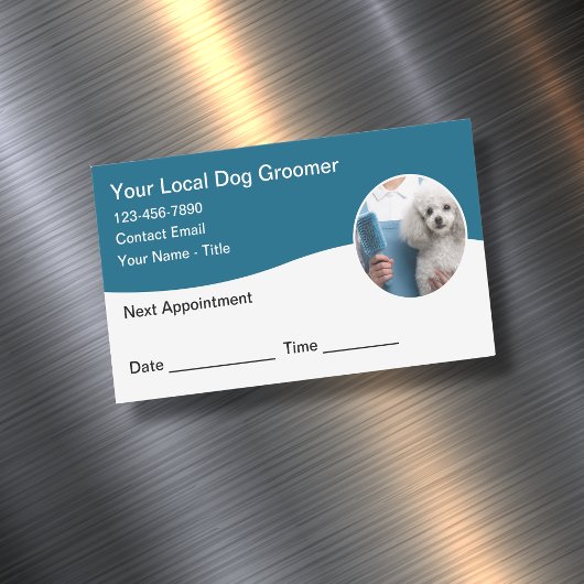 Dog Grooming Customer Magnetic Appointment Cards マグネット名刺