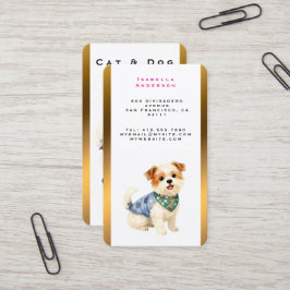 Dog Grooming Personalized Gold Elegant Collection 名刺