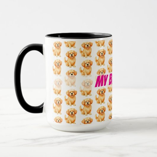 Dog Grooming Personalized Luxury Modern Collection マグカップ (左)