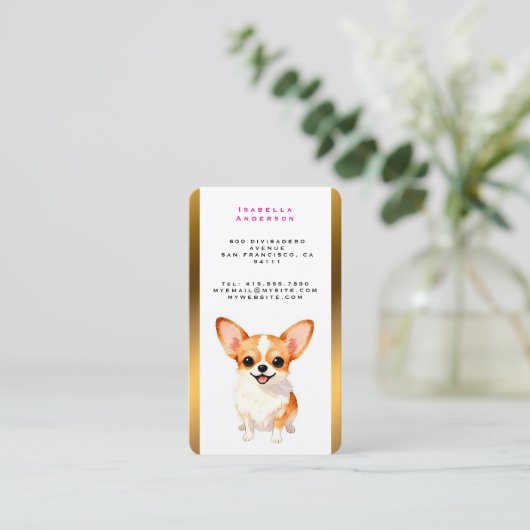 Dog Grooming Personalized Luxury Trendy Collection 名刺 (スタンド正面)